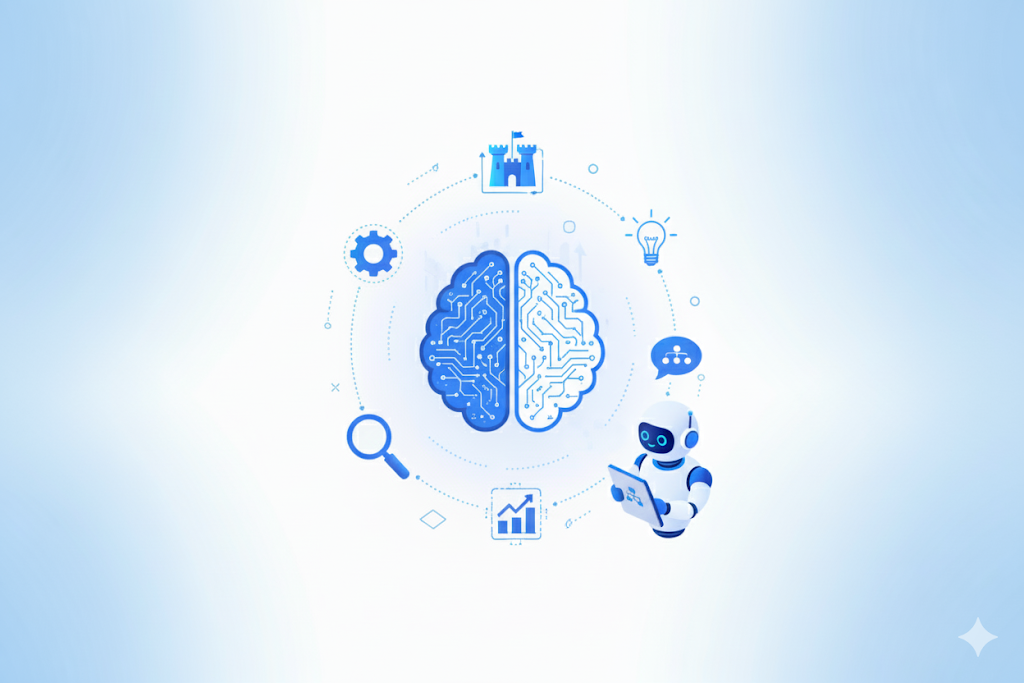 Team using AI knowledge assistant